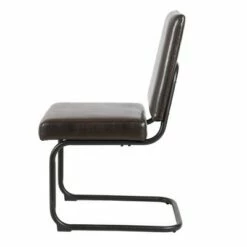 Metal Cantilever Base Side Chair Brown - Benzara
