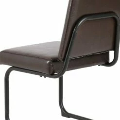 Metal Cantilever Base Side Chair Brown - Benzara -Living Room Chairs store unnamed file 9151