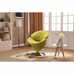 Tulip Velvet Swivel Accent Chair - Manhattan Comfort Green
