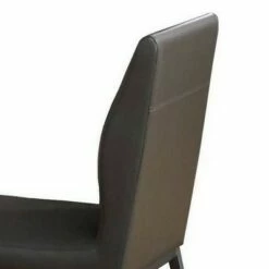 Chair with Faux Leather and Sleek Metal Legs Gray - Benzara