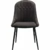 Set of 2 Fabric Upholstered Side Chairs Gray/Black - Benzara