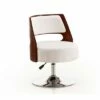 Set of 2 Salon Faux Leather Adjustable Height Swivel Accent Chairs White - Manhattan Comfort