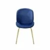 Set of 2 Side Chairs with Fabric and Bucket Design Blue/Gold - Benzara -Living Room Chairs store unnamed file 9220