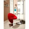 Set of 2 Curl Wool Blend Swivel Accent Chairs Red - Manhattan Comfort