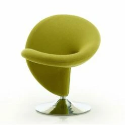 Set of 2 Curl Wool Blend Swivel Accent Chairs Green - Manhattan Comfort