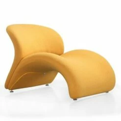 Set of 2 Rosebud Wool Blend Accent Chairs Yellow - Manhattan Comfort