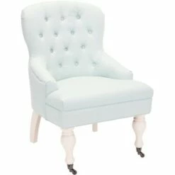 Falcon Tufted Arm Chair - Robins Egg Blue - Safavieh