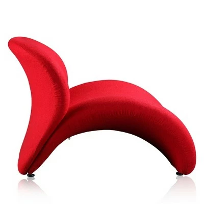 Set of 2 Rosebud Wool Blend Accent Chairs Red - Manhattan Comfort 5 Set of 2 Rosebud Wool Blend Accent Chairs Red - Manhattan Comfort - Image 3