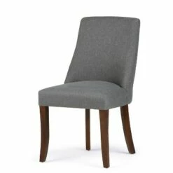 Set of 2 Haley Deluxe Dining Chair Slate Gray Linen Look Fabric - WyndenHall -Living Room Chairs store unnamed file 9319