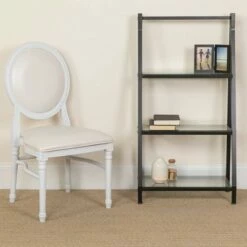 Hercules Series King Louis Dining Side Chair Frame - Riverstone Furniture Collection Tufted Black Vinyl/black Frame -Living Room Chairs store unnamed file 9331