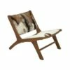 Olivia & May Rustic Goat Leather and Teak Accent Chair Brown - Olivia & May -Living Room Chairs store unnamed file 9339