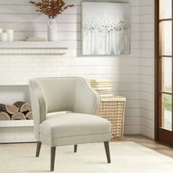 Madison Park Maren Open Back Accent Chair Cream