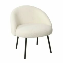 Modern Sherpa Accent Chair - HomePop Cream -Living Room Chairs store unnamed file 9365