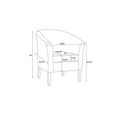 Simon Barrel Chair - Linon Red 9 Simon Barrel Chair - Linon Red - Image 7