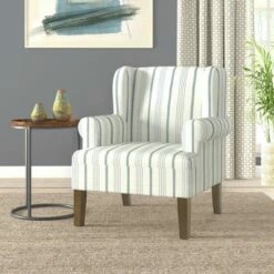 Emerson Rolled Arm Accent Chair - Homepop Blue -Living Room Chairs store unnamed file 940