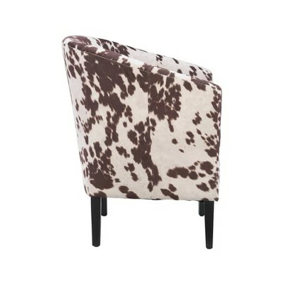 Simon Chair in Udder Madbess Brown/White - Linon 5 Simon Chair in Udder Madbess Brown/White - Linon - Image 3