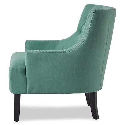 Homelegance Upholstered Diamond Tufted Accent Chair with Sloped Arms and Nailhead Trim, Seat Height 18 inches, Teal Polyester 4 Homelegance Upholstered Diamond Tufted Accent Chair with Sloped Arms and Nailhead Trim, Seat Height 18 inches, Teal Polyester - Image 2