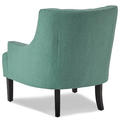 Homelegance Upholstered Diamond Tufted Accent Chair with Sloped Arms and Nailhead Trim, Seat Height 18 inches, Teal Polyester 5 Homelegance Upholstered Diamond Tufted Accent Chair with Sloped Arms and Nailhead Trim, Seat Height 18 inches, Teal Polyester - Image 3