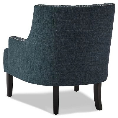 Homelegance Upholstered Diamond Tufted Accent Chair with Sloped Arms, 18 Inch High Seat, and Nailhead Trim, Indigo 5 Homelegance Upholstered Diamond Tufted Accent Chair with Sloped Arms, 18 Inch High Seat, and Nailhead Trim, Indigo - Image 3