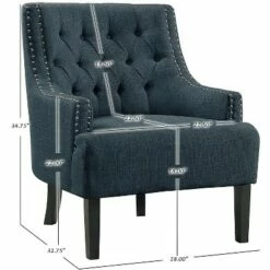 Homelegance Upholstered Diamond Tufted Accent Chair with Sloped Arms, 18 Inch High Seat, and Nailhead Trim, Indigo 9 Homelegance Upholstered Diamond Tufted Accent Chair with Sloped Arms, 18 Inch High Seat, and Nailhead Trim, Indigo -Living Room Chairs store unnamed file 9420