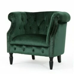 Akira New Velvet Club Chair - Christopher Knight Home Champagne -Living Room Chairs store unnamed file 9426