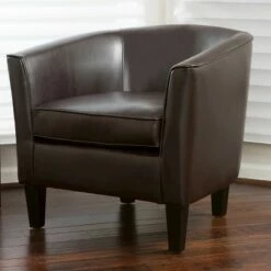 Aiden Bonded Leather Club Chair Brown - Christopher Knight Home