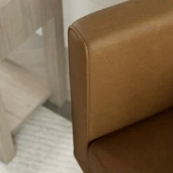 Claire Upholstered Barrel Accent Chair with Hairpin Legs - Brookside Home Camel Faux Leather