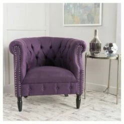 Akira Club Chair - Christopher Knight Home Purple