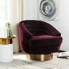 Arvilla Swivel Club Chair - Giotto Cabernet - Safavieh