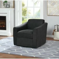 Cassie Swivel Arm Chair - OSP Home Furnishings Navy -Living Room Chairs store unnamed file 948