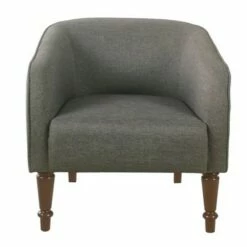 Traditional Barrel Chair - HomePop Gray -Living Room Chairs store unnamed file 9480