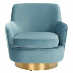 Pyrite Velvet Swivel Chair - Safavieh Light Blue -Living Room Chairs store unnamed file 9535