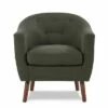 Homelegance 31 Inch Lucille Collection Classic Polyester Fabric Single Living Room Accent Barrel Chair, Gray