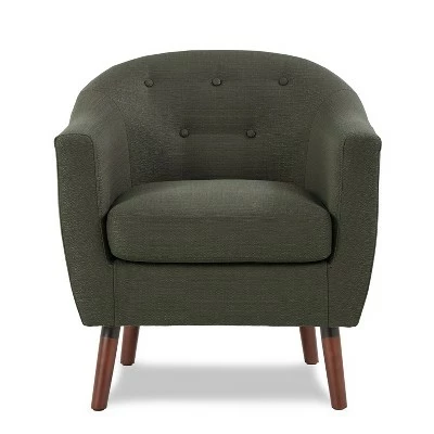 Homelegance 31 Inch Lucille Collection Classic Polyester Fabric Single Living Room Accent Barrel Chair, Gray 3 Homelegance 31 Inch Lucille Collection Classic Polyester Fabric Single Living Room Accent Barrel Chair, Gray