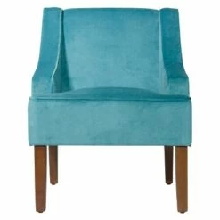 Velvet Swoop Armchair - HomePop Teal -Living Room Chairs store unnamed file 965