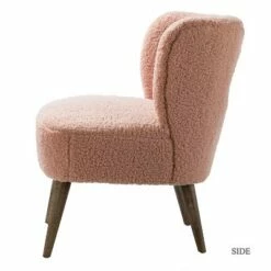 Inès Upholstery Fluffy Fabric Barrel Chair | Karat Home -Living Room Chairs store unnamed file 9677
