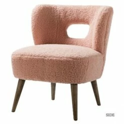 Inès Upholstery Fluffy Fabric Barrel Chair | Karat Home -Living Room Chairs store unnamed file 9682