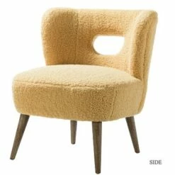 Inès Upholstery Fluffy Fabric Barrel Chair | Karat Home -Living Room Chairs store unnamed file 9683