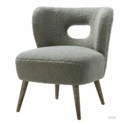 Inès Upholstery Fluffy Fabric Barrel Chair | Karat Home -Living Room Chairs store unnamed file 9684