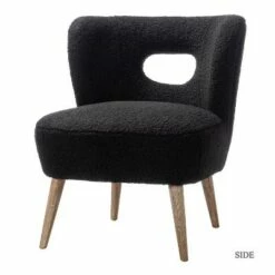 Inès Upholstery Fluffy Fabric Barrel Chair | Karat Home -Living Room Chairs store unnamed file 9685