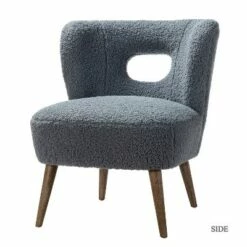 Inès Upholstery Fluffy Fabric Barrel Chair | Karat Home -Living Room Chairs store unnamed file 9686
