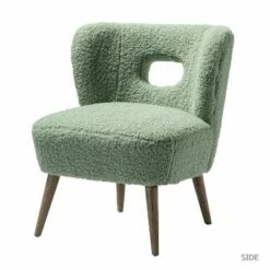 Inès Upholstery Fluffy Fabric Barrel Chair | Karat Home -Living Room Chairs store unnamed file 9688