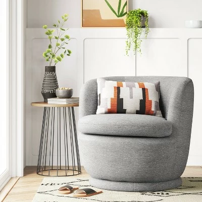 Dorton Round Swivel Barrel Chair - Project 62™ Gray Woven Fabric 3 Dorton Round Swivel Barrel Chair - Project 62™ Gray Woven Fabric