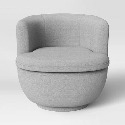 Dorton Round Swivel Barrel Chair - Project 62™ Gray Woven Fabric 4 Dorton Round Swivel Barrel Chair - Project 62™ Gray Woven Fabric - Image 2