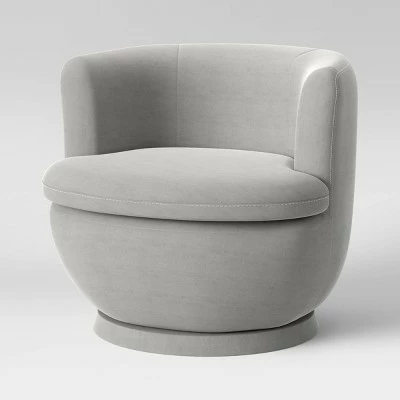 Dorton Round Swivel Barrel Chair - Project 62™ Gray Woven Fabric 7 Dorton Round Swivel Barrel Chair - Project 62™ Gray Woven Fabric - Image 5