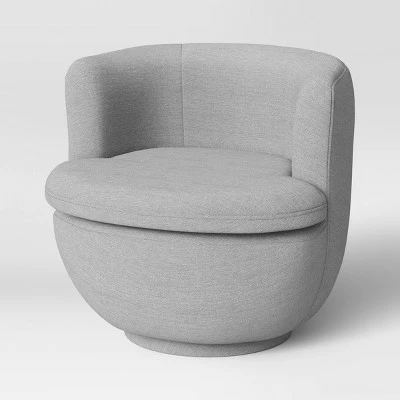 Dorton Round Swivel Barrel Chair - Project 62™ Gray Woven Fabric 10 Dorton Round Swivel Barrel Chair - Project 62™ Gray Woven Fabric - Image 8