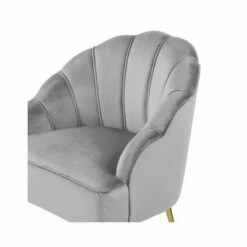 Simple Relax Velvet Wingback Accent Chair with Metal Legs in Gray -Living Room Chairs store unnamed file 9722