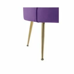 Simple Relax Velvet Scalloped Back Barrel Accent Chair with Metal Legs in Purple -Living Room Chairs store unnamed file 9725