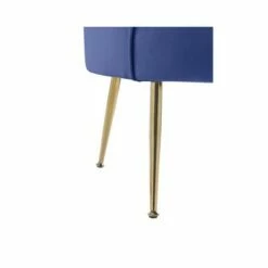 Simple Relax Velvet Scalloped Back Barrel Accent Chair with Metal Legs in Blue -Living Room Chairs store unnamed file 9731