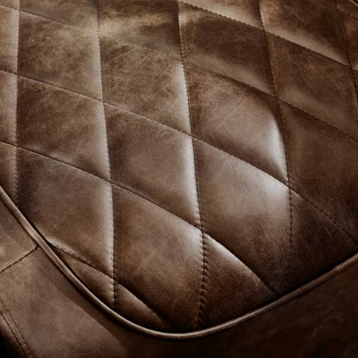 Riveted Leather Aviation Armchair Barrel Brown - HomeFare 7 Riveted Leather Aviation Armchair Barrel Brown - HomeFare - Image 5
